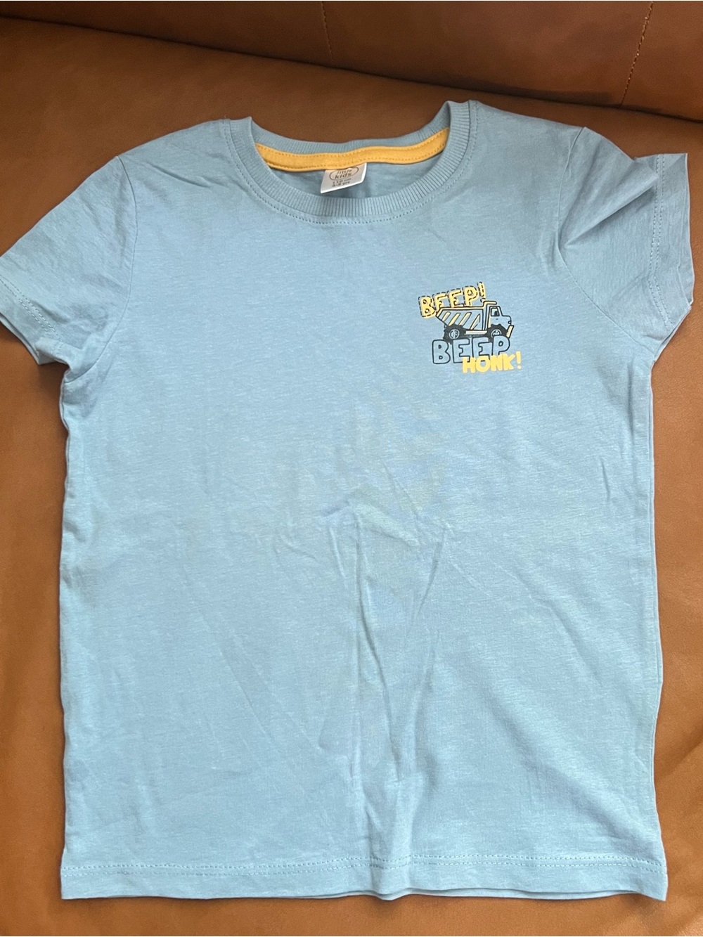 Kids Boys Light Blue 'Beep Beep Honk' Truck Graphic Tee Shirt size 4-5 years